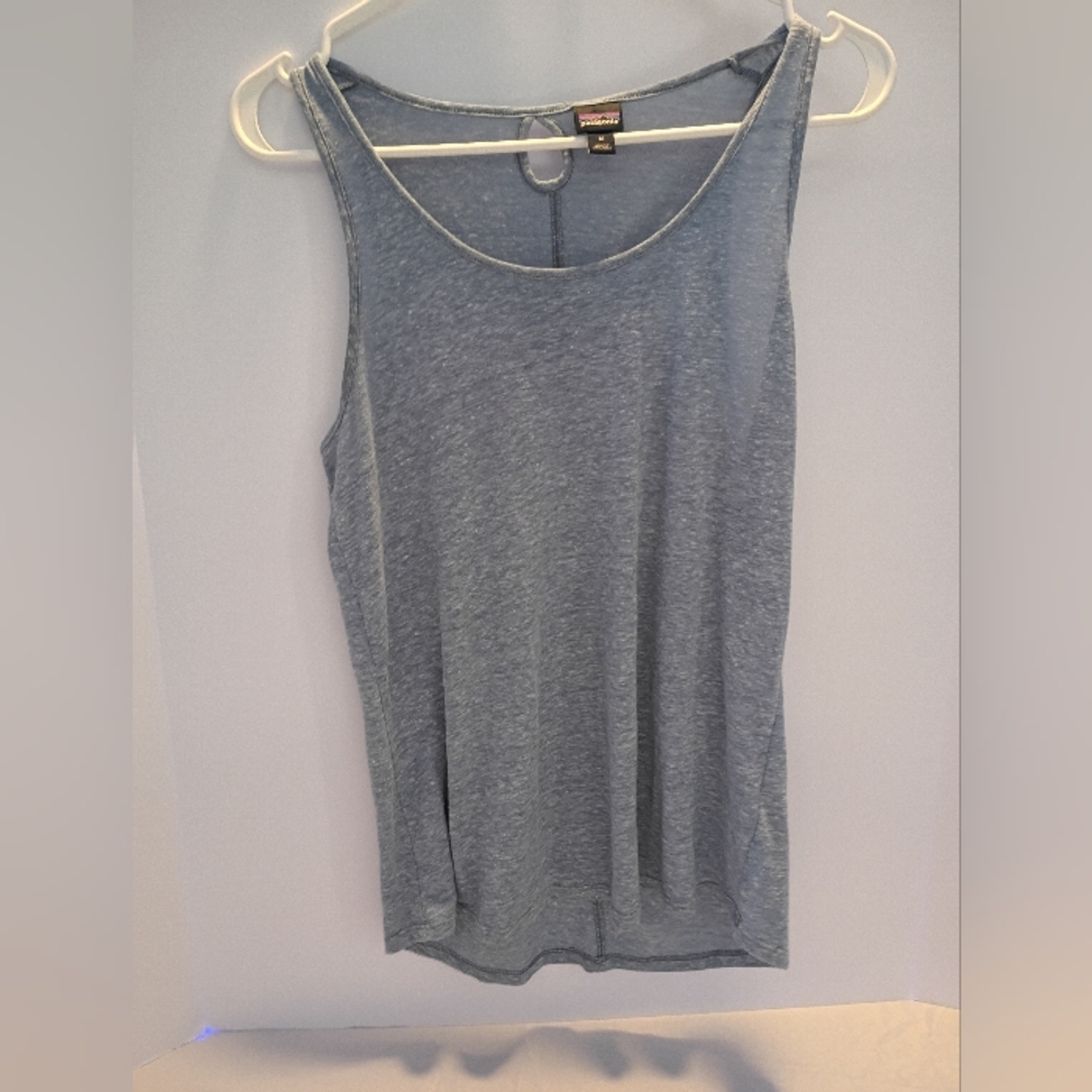 Patagonia Linen Tank Womens Medium Blue Lightweight Mount Airy Scoop Neck